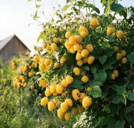Малина деревовидная 'Альт Голд' (Rubus idaeus 'Alt Gold') кувшин 1,5 л (высота 100-130 см) возраст 3,5 года Золотисто-желтый 1046 фото